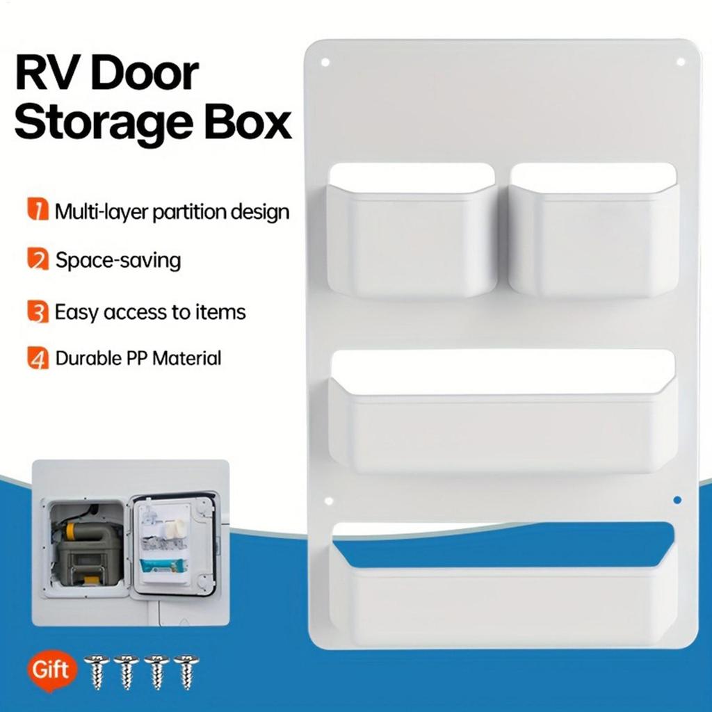RV Door Storage Box Waterproof Display Rack RV Space Savers Organization Storage For Boat Motorhome Trailer Toilet Cubicle