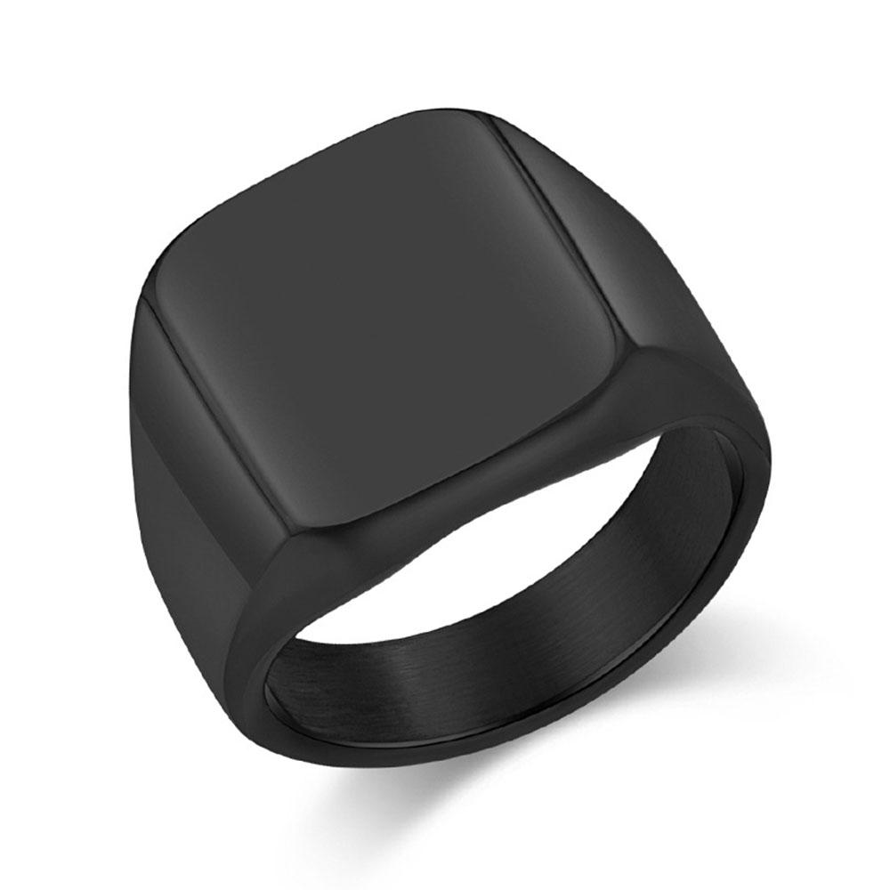 

Simple Smooth Seal Tungsten Steel Ring Men s Fashion High-end Engraved Pattern Tungsten Gold Rings 8 чёрный