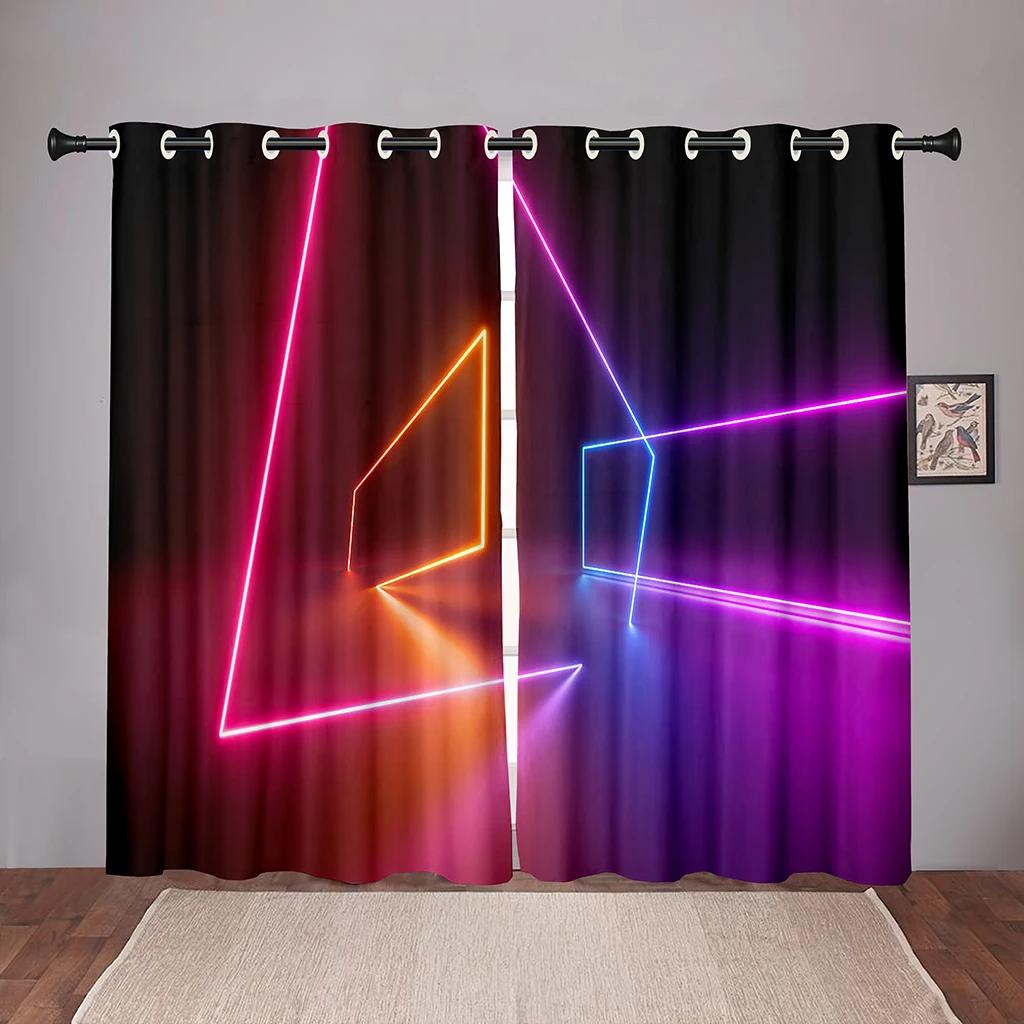 

Плотный неоновый свет, прохладный детский затемняющий оконный занавес для спальни, гостиной, ванной, кухни, двери, зала, дома, высокое затемнение W55 X H120cm X 2&Grommet Top