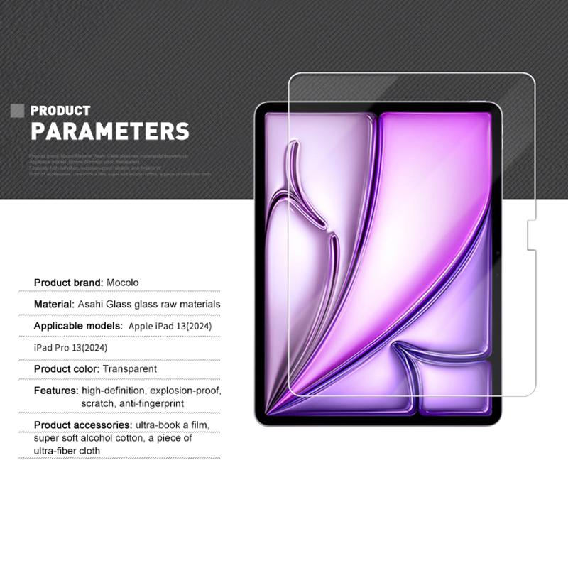 

MOCOLO For iPad Air 13 (2025)/(2024) Clear Screen Protector Scratch-Resistant Tempered Glass Film