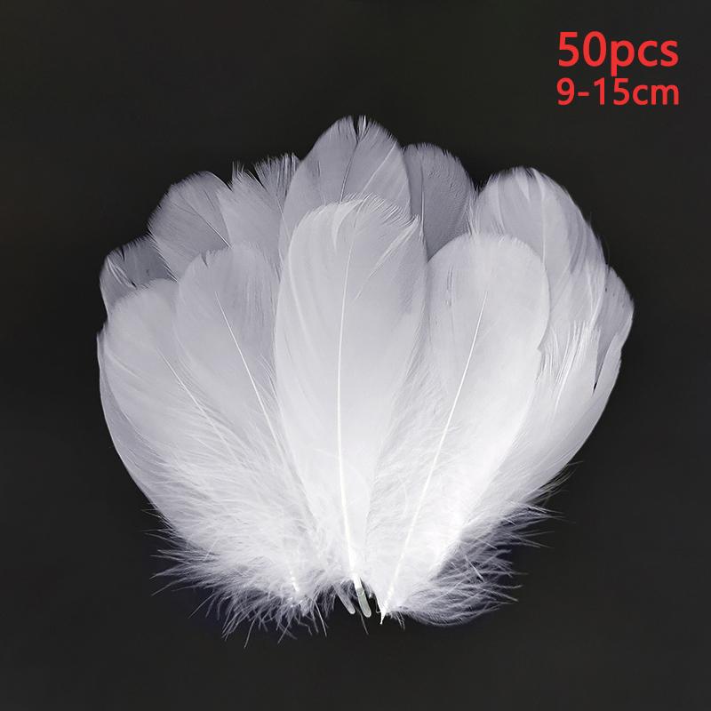 8-15Cm Feathers Long Decoration Bulk White Plume 50Pcs Chicken Goose For Massage Pictures Tree Dreamcatcher Crafts Plumas Small