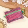 Transparent Mesh Makeup Bag Stylish Portable Cosmetic Pouch With Zipper Flat Design For Toiletries And Makeup Storage