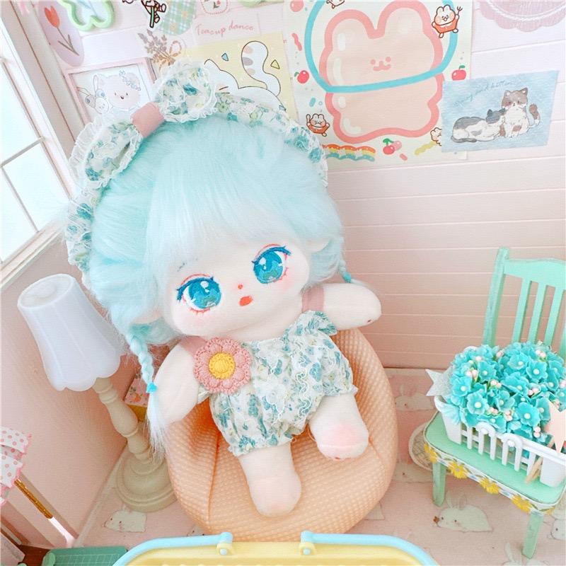 20cm Cotton Doll Blue Hair Baby Friends Idol Star Dolls Cute Stuffed Plush Toys Doll Plushies Toys Fans Collection Gifts