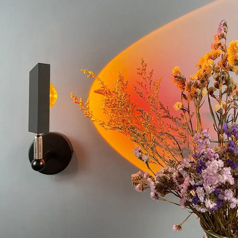 DurableSunset Light Photo Projection Wall Light Rainbow Atmosphere Sunset Decoration Bedside Sunset Red Wall Light