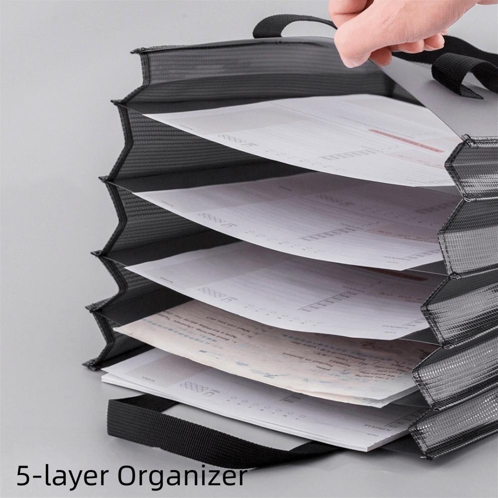 Widened Portable Documents Organizer 5-layer Waterproof Accordion Bag  Music Score