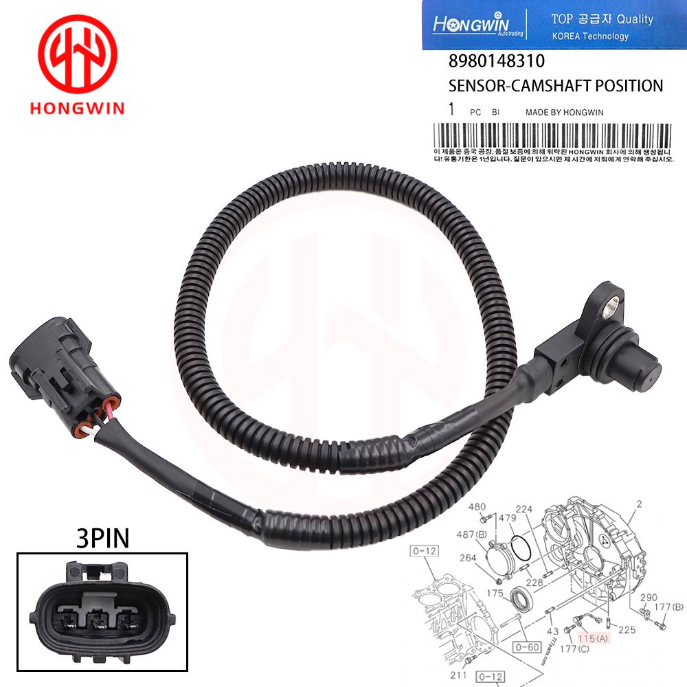 8980148310 Camshaft Position Sensor for Hino Truck Isuzu Npr Truck Hitachi ZW220 ZW250 MA200 SR2000G 3ZX225US-3 8-97329775-1