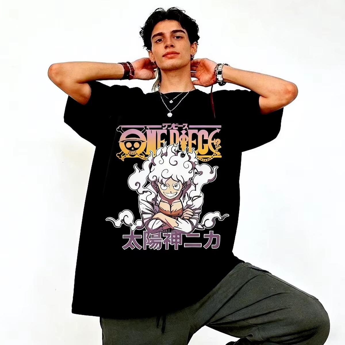 

One Piece Print Cartoon Tshirt for Men 2026 Summer Fashion Loose Street Casual Style 4XL