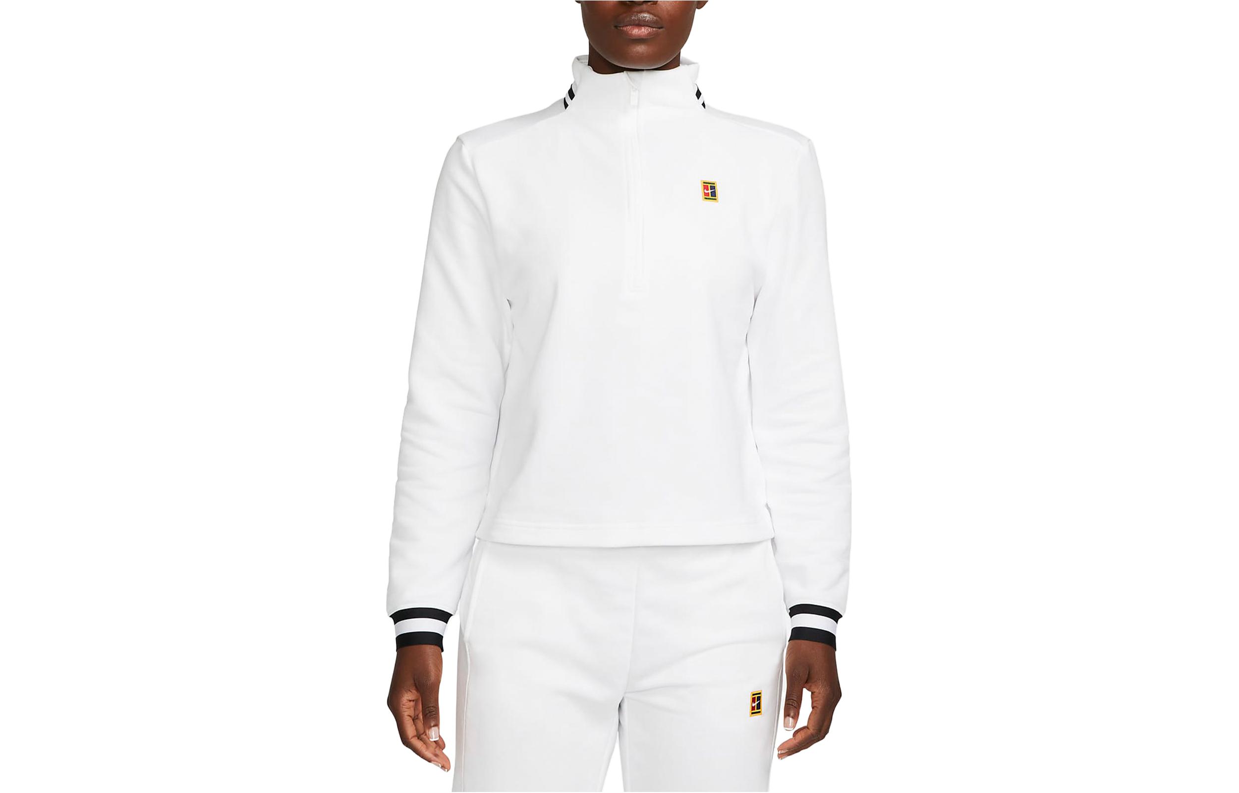 Nike Tennis Tops Women s White Stand Collar Moderate FB4152-100