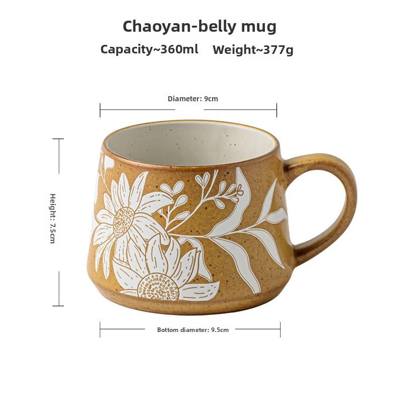 

BEPAN 350ML ceramic mug gift for girls, practical high-end coffee cup 301-400ml