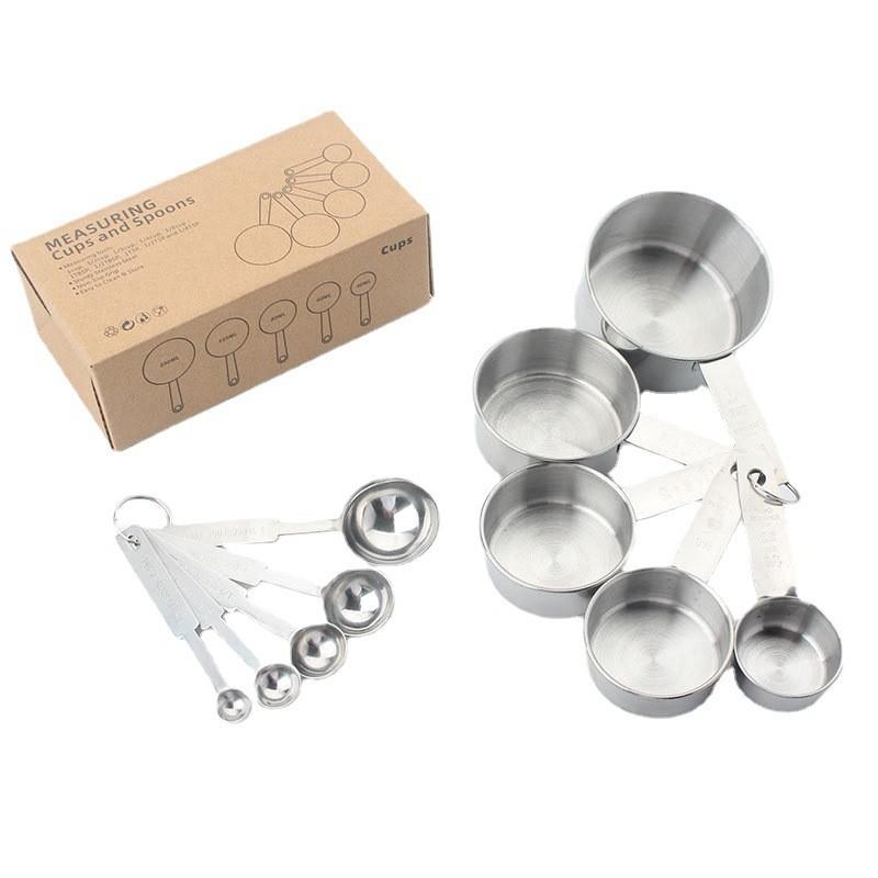 Stainless Versatile Steel Measuring Cups And Spoons Set For Baking Coffee And Treats Sweet