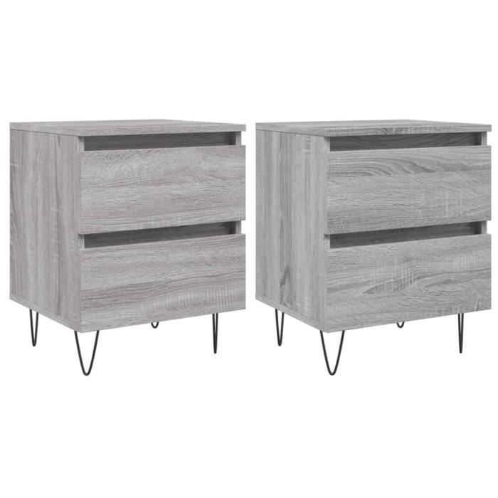 VidaXL Bedside Tables 2 Pcs Sonoma Grey 40x35x50 Cm Engineered Wood 826889