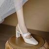 Sandali Moderni con Tacco Quadrato e Tacco Alto Cinturino con Fibbia Scarpe da Donna Monocolore in Saldo 2025 Moda Sandali da Donna Bassi Essenziali