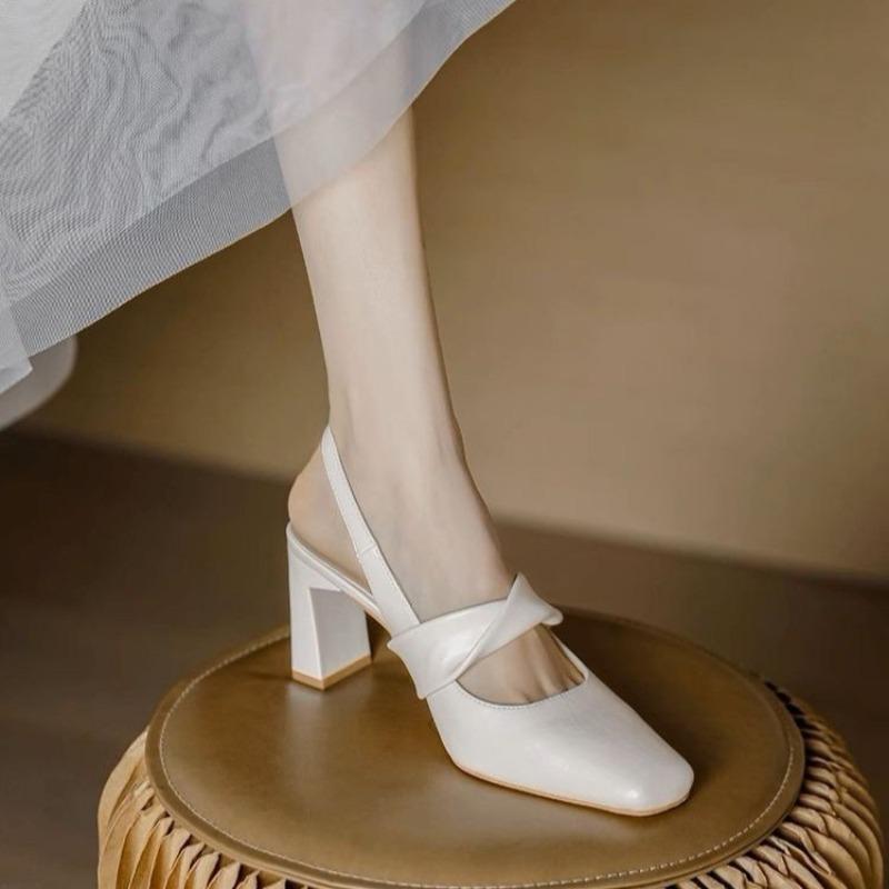Sandali Moderni con Tacco Quadrato e Tacco Alto Cinturino con Fibbia Scarpe da Donna Monocolore in Saldo 2025 Moda Sandali da Donna Bassi Essenziali
