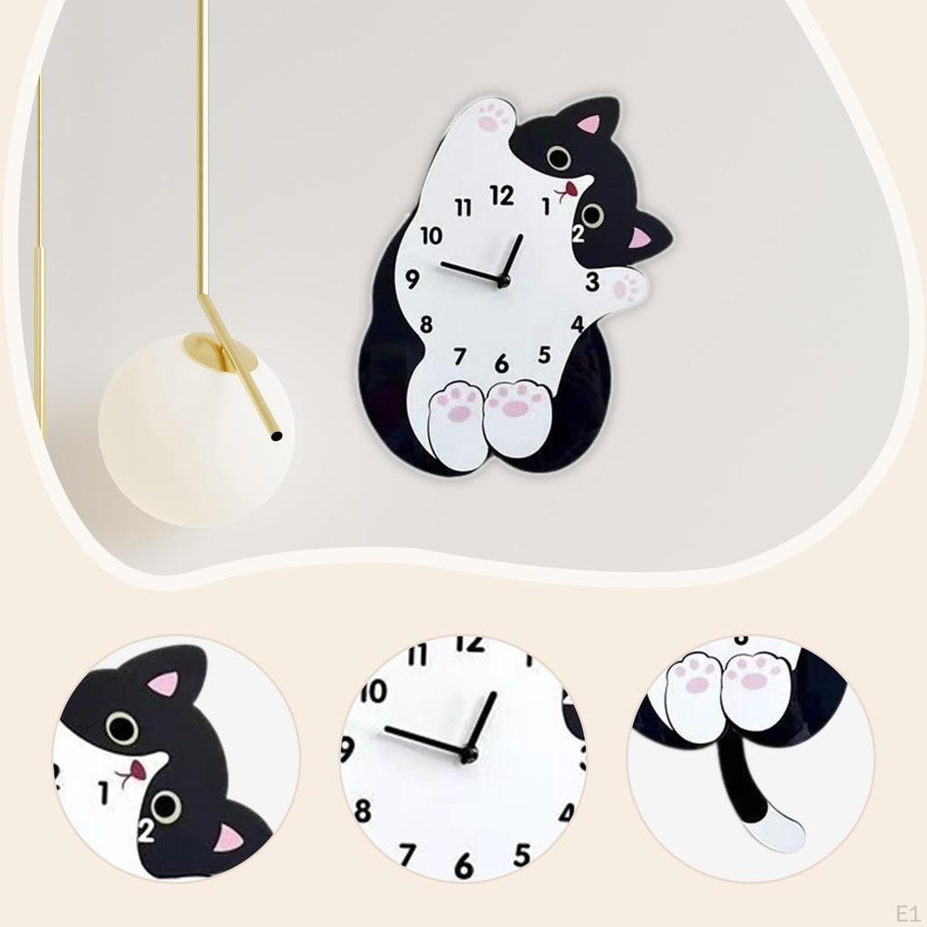 Cartoon Clock Home Decor Decorative Housewarming Gift Wall Art Silent for Bathroom Dorm