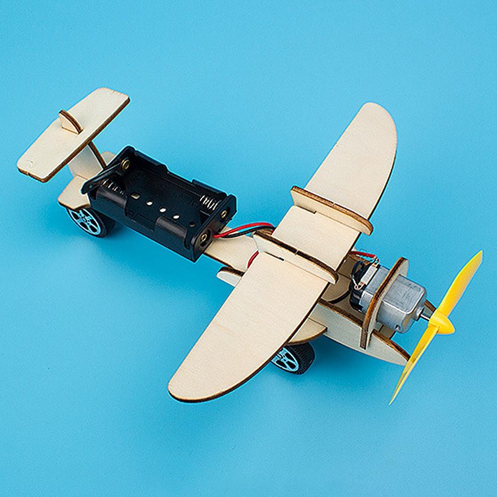 Kids Wooden Puzzles Airplane Helicopter Students   Model Glider Kit