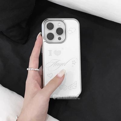 Trendy Pixel Art Angel English Wings Love Phone Case For iPhone 17 Promax Air 16 E 15 14 13 12 11 Pro Max 78Plus Advenced Cover