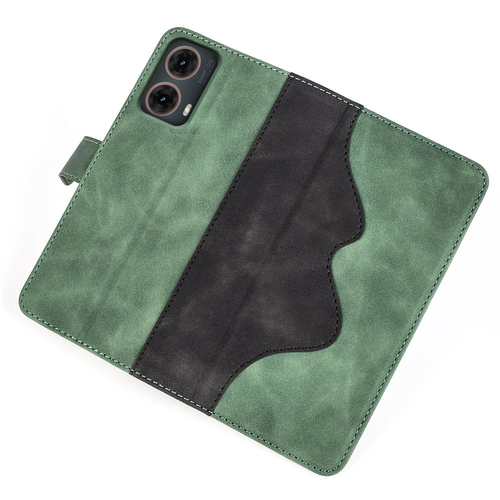 For Motorola Moto G85 5G/S50 Neo 5G Phone Case Leather Flip Folio Wallet Cover Splicing Color