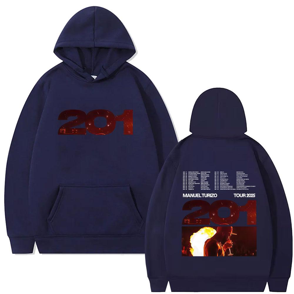 Manuel Turizo Album 201 Tour Hoodie Men Hip Hop Fashion Oversized Pullover Hoodies Men's Casual Cotton Vintage Sweatshirt