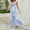 Women's Spring/Summer Casual V-Neck Floral Printed Beach Midi Dresses