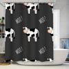 Adorable Cow Print Shower Curtain With Hook Rings For Bathroom Decor Black White Design 72 Inches Long (180Cm)