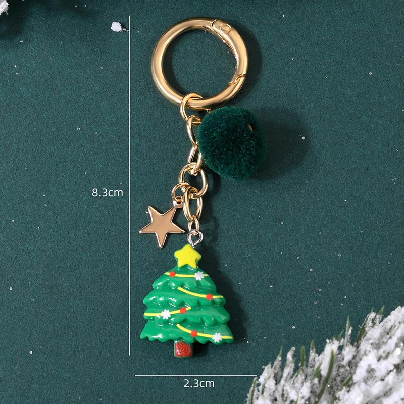 New Christmas Tree Santa Claus Keychains Bag Charm For Women Exquisite Bag Pendant Car Key Ring Jewelry Christmas Gift