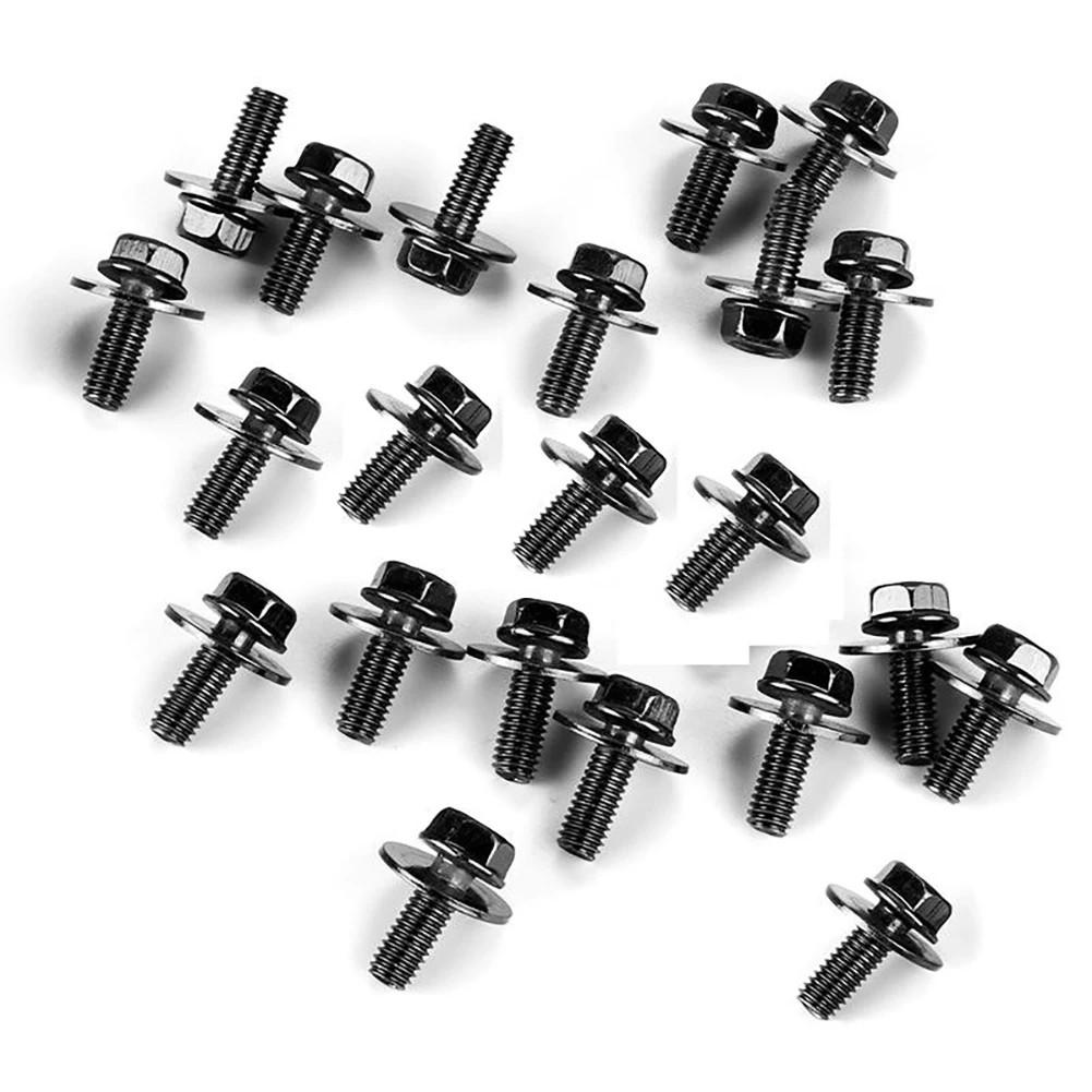 10Pcs Car Body Bolts U-nut Clips M6 Screws Engine Cover Undertray Splash Shield Guard Bumper Fender Liner Retainer Fastener Rivet Car Accessories