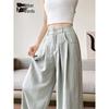 Women's High-Waist Draped Wide-Leg Trousers