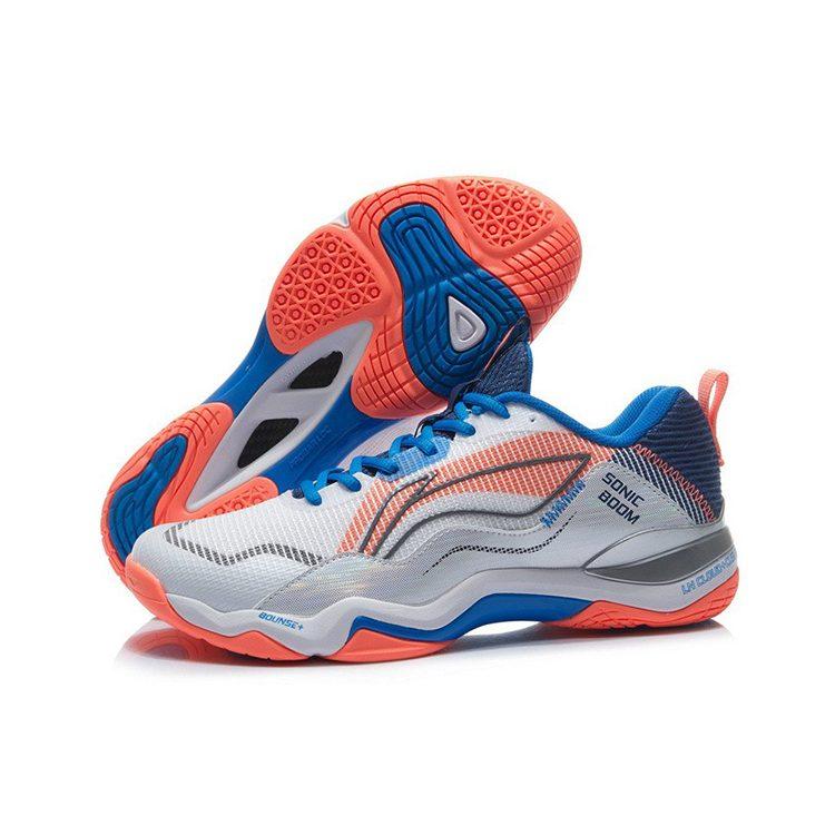 LINING Sonic Boom EG 3.0 Men's Professional Badminton Shoes - White/Light Orange AYZR005-1