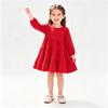 Girls Fashion Hooded Sweatshirt Dress Color Casual Dress for Spring and Fall