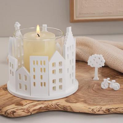Silicone Mold House Candle Holder Crystal Resin Mold DIY Home Decoration Gypsum Cement Mold Candlestick Silicone Mold for Resin Crafts Ornaments Gift