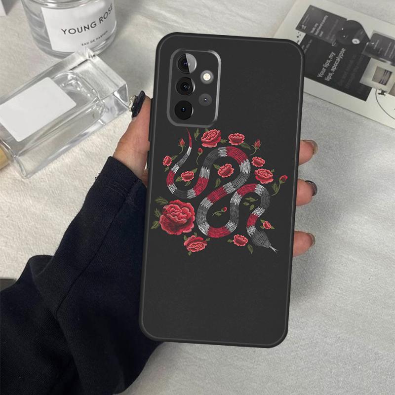 Snake Flower Case For Samsung Galaxy A06 A16 A26 A36 A56 A53 A32 A52 A33 A13 A55 A35 A15 A14 A34 A54 A17