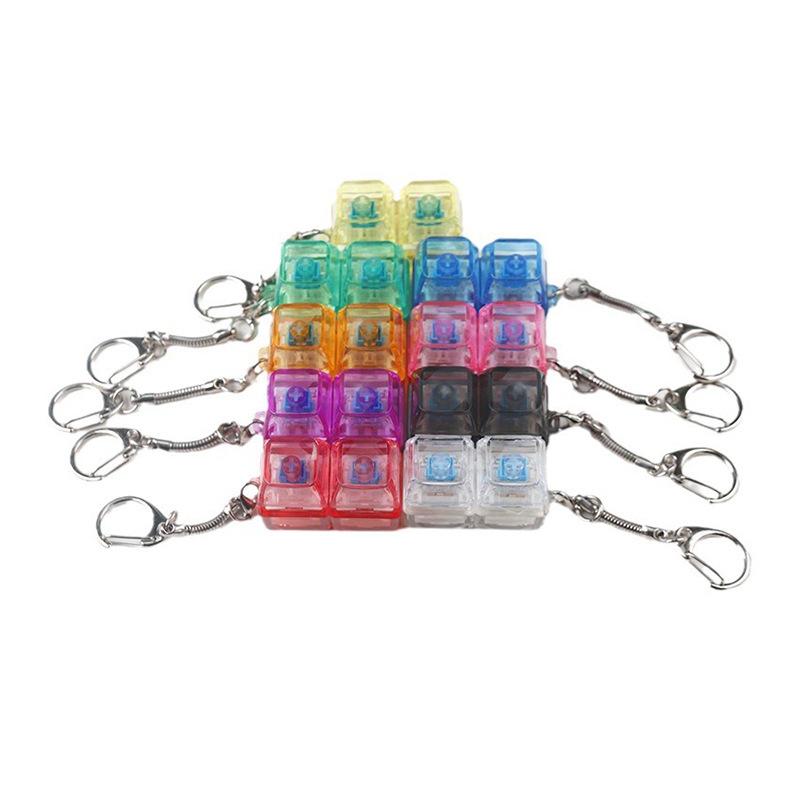 Explosive Transparent Shaft Tester Button Decompression Keychain Pendant Fingertip Pressing Luminous Fingertip Button Toy transparent