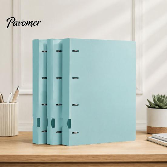 Notebook Production Folder 4-Hole Document Folder/A4 File Bag, Durable PP Portable Storage Compact Binder Folder, Macaron Colors Lightweight Organizer