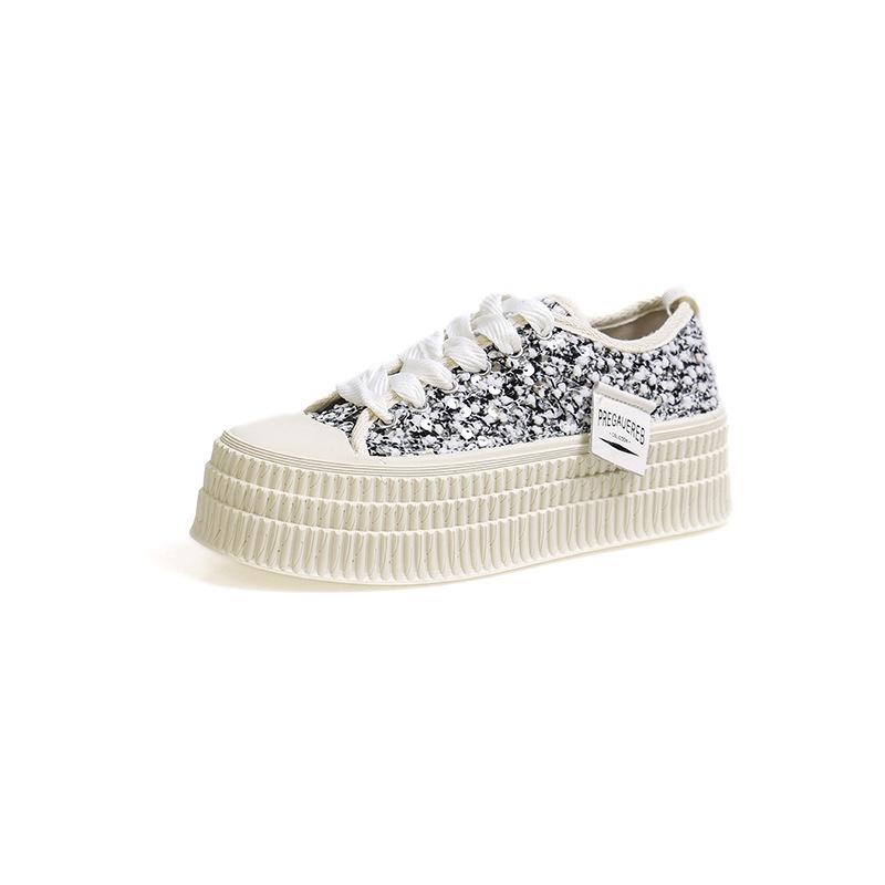 Summer Mesh Breathable Shoes Children 2025 New Thick-soled Heightening Women's Shoes Board Shoes Canvas Shoes White Shoes Women's Models