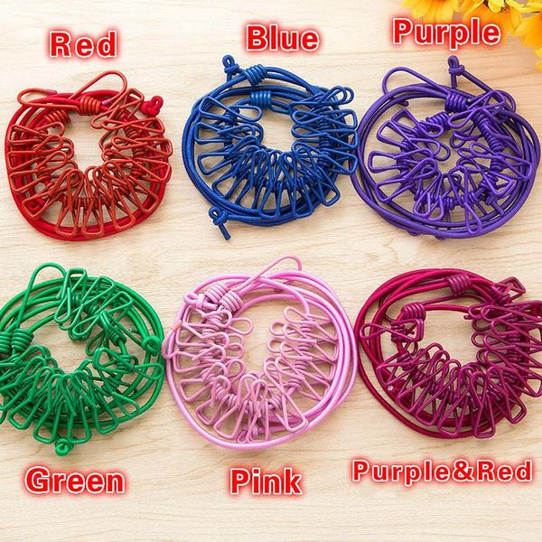 1PC Camping Travel Stretchy Outdoor Windproof Clothesline With 12 Clamp Clips Home Drying Line Washing Clothes Line Rope