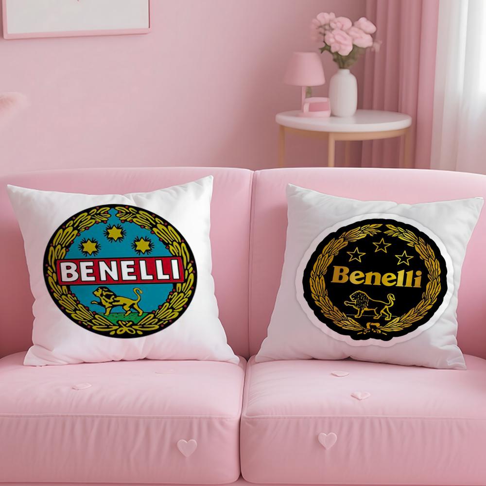 classic motorcycle brand Benelli Cushion Cover Soft EasyWash Pillow Case Versatile for Couch Bed Travel and Office