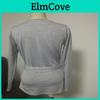 Elegant Long Sleeve Deep V-neck Knitted Sweater Blouse For Women With Premium Quality