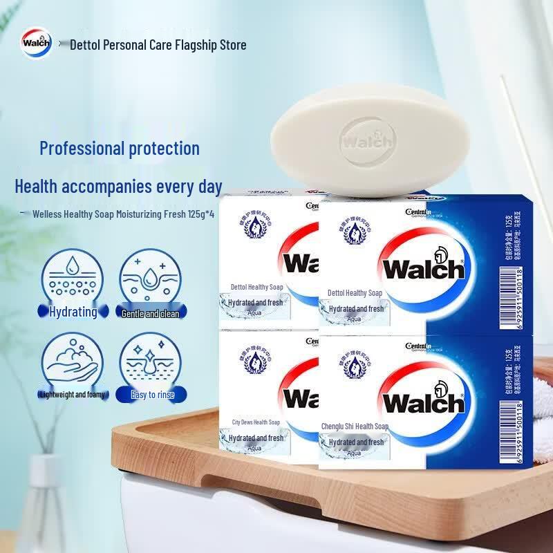 Walch Healthy Moisturizing & Refreshing Soap Bar 125g x 4 Pack
