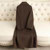 Autumn and Winter New Double-sided Wool Coat Long Over the Knee Temperament Loose High-end Horn Button Woolen Coat