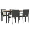 VidaXL Garden Dining Furniture and Cushions 5pcs Black Wicker 3157965