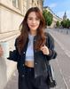 2024 Autumn/Winter Women's Casual Long-Sleeve Soft Bomber Jacket