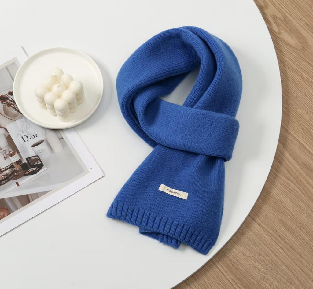 100% Australian Pure Wool Knitted Scarf For Women Men Autumn Winter Cashmere Couple Style Versatile Warm Neck Warmer Scarf
