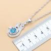 Blue Jewelry with Gem Set Pendant Earrings Necklace and Ring Lady Set