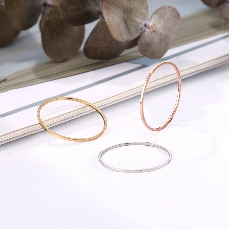 Minimal 0.7mm Ultra-fine Plain Ring Ring Does Not Fade Titanium Steel Ring Women's Niche High-end Jewelry