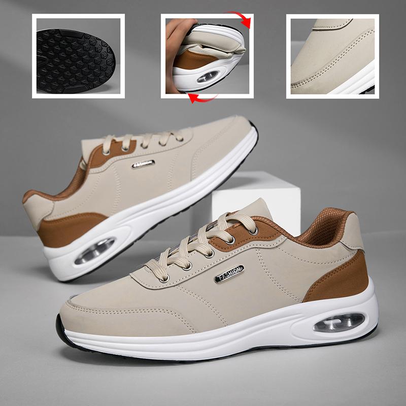 New Walking Sports Shoes Leather Waterproof Casual Sports Shoes Non-slip Shock Absorption Running Shoes Men's Tennis Shoes
