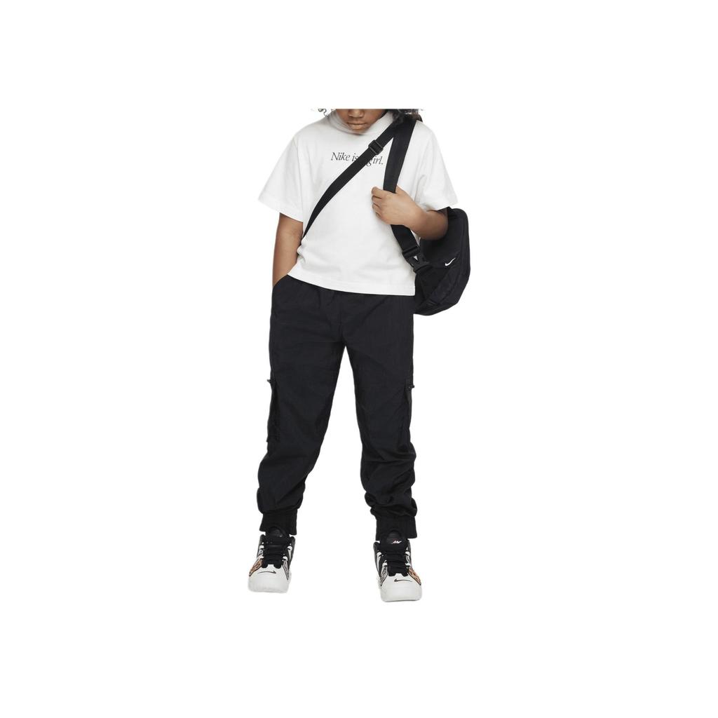 Nike Sportswear Letter Round Neck Casual Short Sleeve T-Shirt Kids Tops White FD0940-100