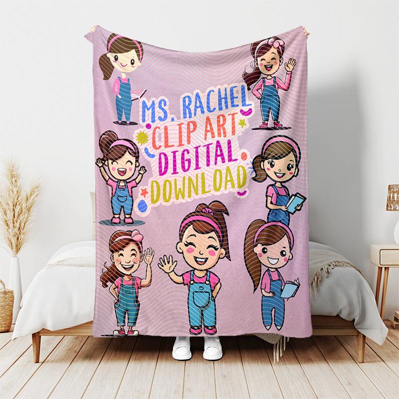 1pc Coperta Franco Ms. Design Stampa Rachel Educational Adventures, Coperta Leggera per Divano, Letto - Morbida e Calda, Regalo per Tutte le Stagioni come Natale,