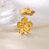 Flower Stud Earrings for Women Girls Imitation Pearl Stainless Steel Earrings Vintage Luxury Floral Piercing Ear Jewelry Aretes