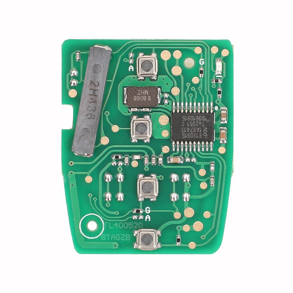 Jingyuqin Autoschlüsselanhänger 313.8/433Mhz ID47 Chip Schlüsselloser Fernbedienungs-Schlüsselanhänger Für Honda Accord 2013 2014 2015 2016 2017 MLBHLIK6-1T/1TA