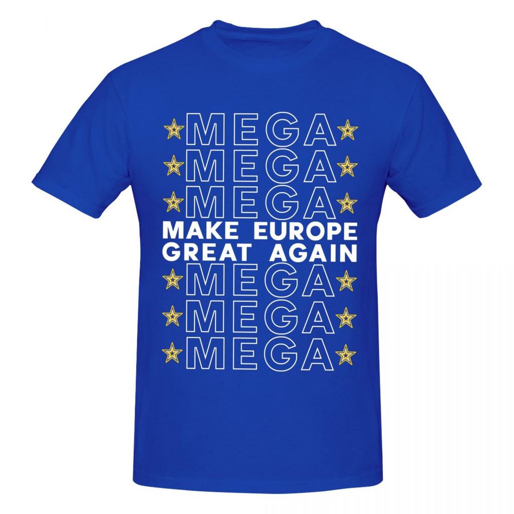 Unisex Mega Make Europe Great Again Fun T Shirt Vintage Cotton Crewneck Tshirt